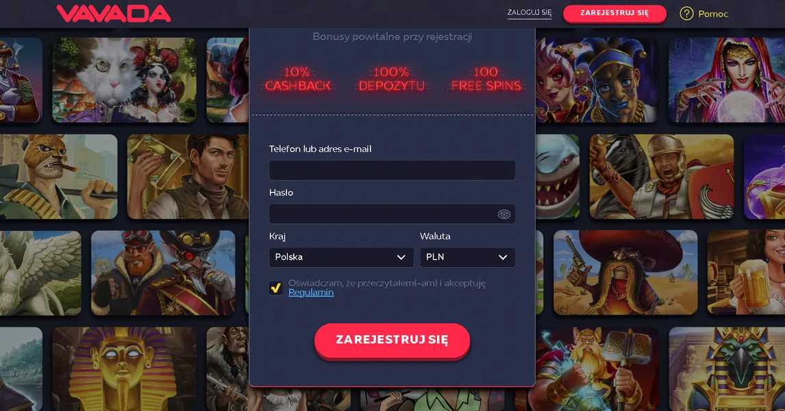 Rejestracja i pierwsze Vavada logowanie