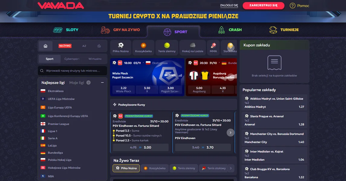 Zakłady sportowe w Vavada